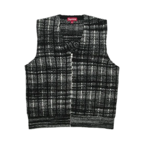 Supreme Speckled Zip Up Sweater Vest 'Black'