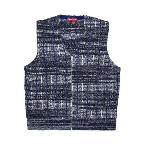 Supreme Speckled Zip Up Sweater Vest 'Blue'