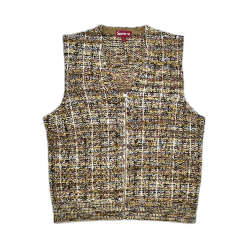 Supreme Speckled Zip Up Sweater Vest 'Tan'