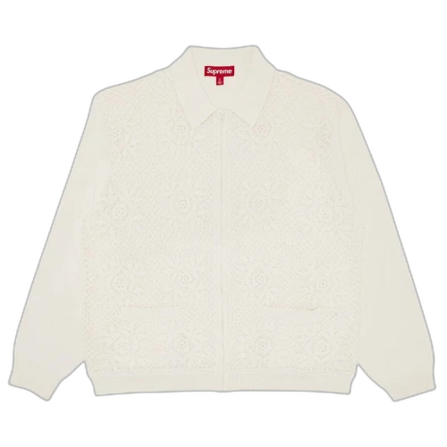 Supreme Crochet Zip Up Cardigan 'White'