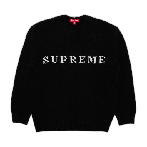 Supreme Contrast Logo Sweater 'Black'