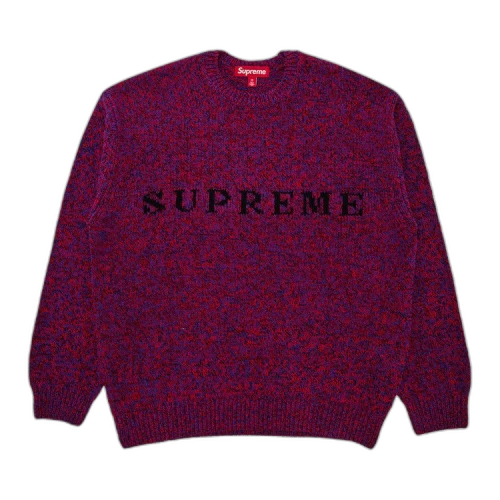 Supreme Contrast Logo Sweater 'Red Mélange'