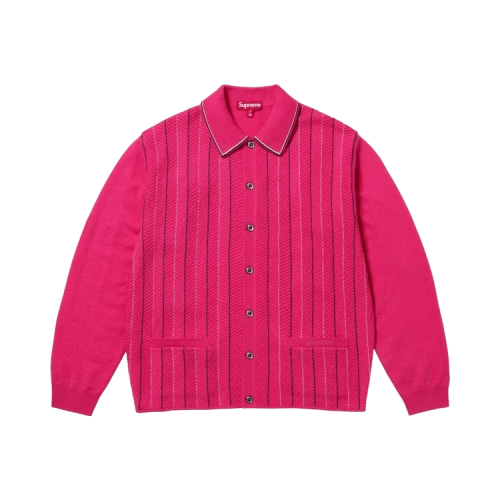 Supreme Herringbone Cardigan 'Pink'