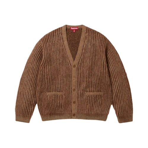 Supreme 2-Tone Mohair Cardigan 'Light Brown'