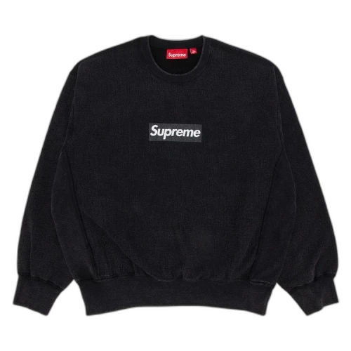Supreme Washed Box Logo Crewneck 'Black'
