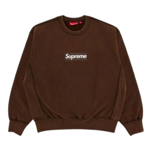 Supreme Washed Box Logo Crewneck 'Brown'