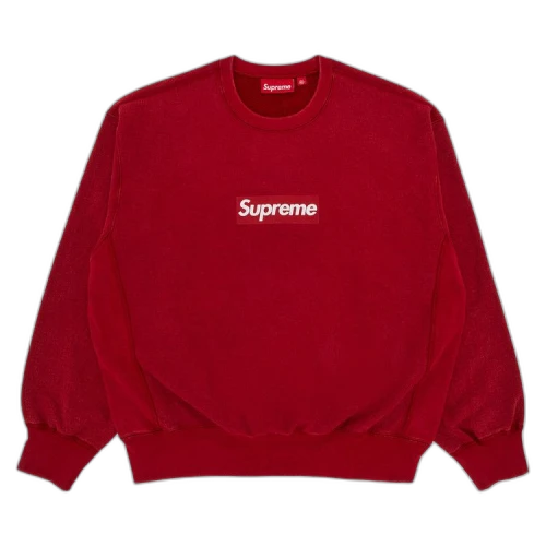 Supreme Washed Box Logo Crewneck 'Red'