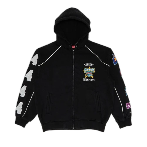 Supreme Playoffs Zip Up Hooded Sweatshirt 'Black'