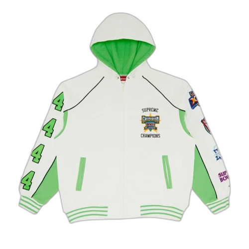 Supreme Playoffs Zip Up Hooded Sweatshirt 'White'