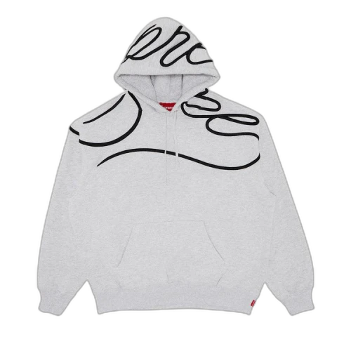 Supreme Shoulder Script Hooded Sweatshirt 'Ash Grey'