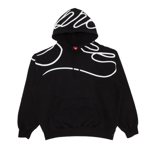 Supreme Shoulder Script Hooded Sweatshirt 'Black'