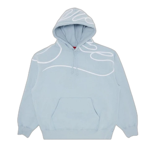 Supreme Shoulder Script Hooded Sweatshirt 'Light Blue'
