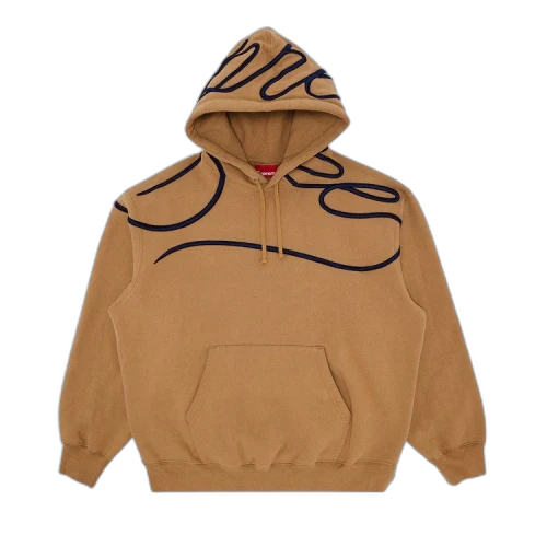 Supreme Shoulder Script Hooded Sweatshirt 'Light Tan'