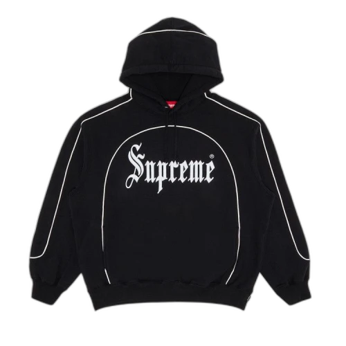 Supreme Curve Piping Hooded Sweatshirt 'Black'