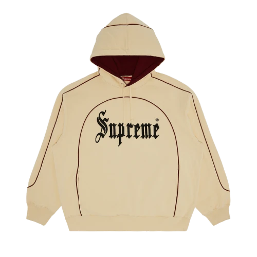 Supreme Curve Piping Hooded Sweatshirt 'Natural'