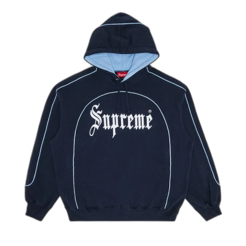 Supreme Curve Piping Hooded Sweatshirt 'Navy'
