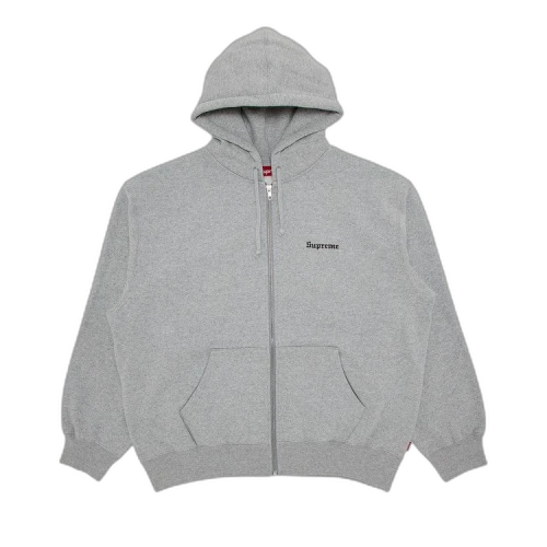 Supreme Crest Zip Up Hooded Sweatshirt 'Heather Grey'