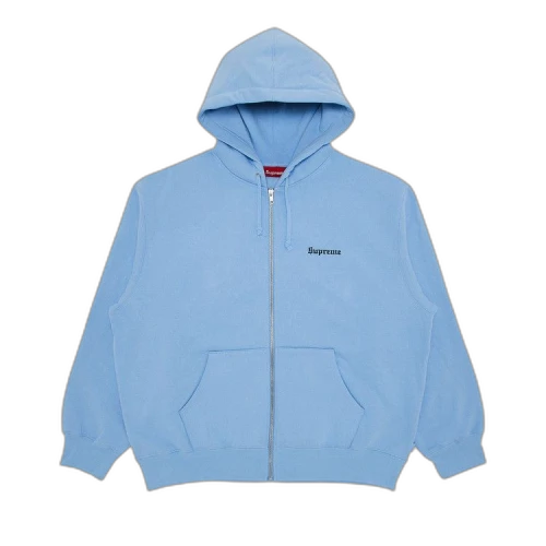 Supreme Crest Zip Up Hooded Sweatshirt 'Light Blue'