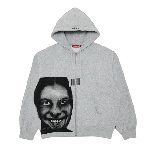 Supreme x Aphex Twin Zip Up Hooded Sweatshirt 'Heather Grey'