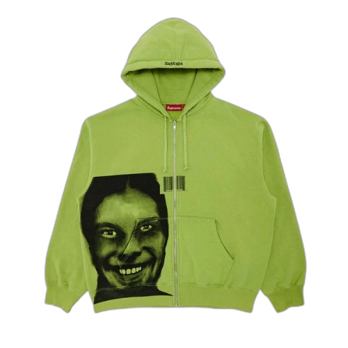 Supreme x Aphex Twin Zip Up Hooded Sweatshirt 'Lime'