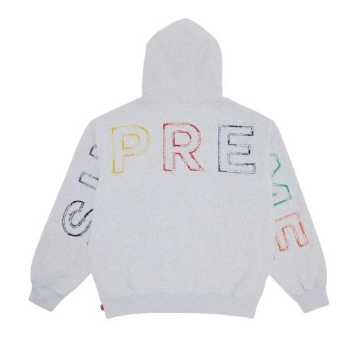 Supreme Frayed Hooded Sweatshirt 'Ash Grey'