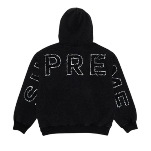 Supreme Frayed Hooded Sweatshirt 'Black'