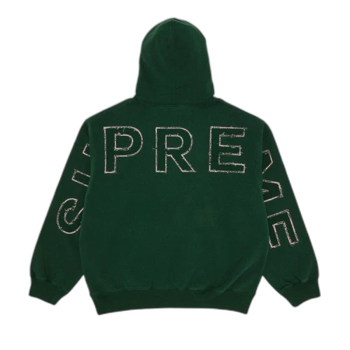 Supreme Frayed Hooded Sweatshirt 'Pine'