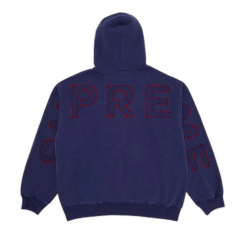 Supreme Frayed Hooded Sweatshirt 'Washed Navy'