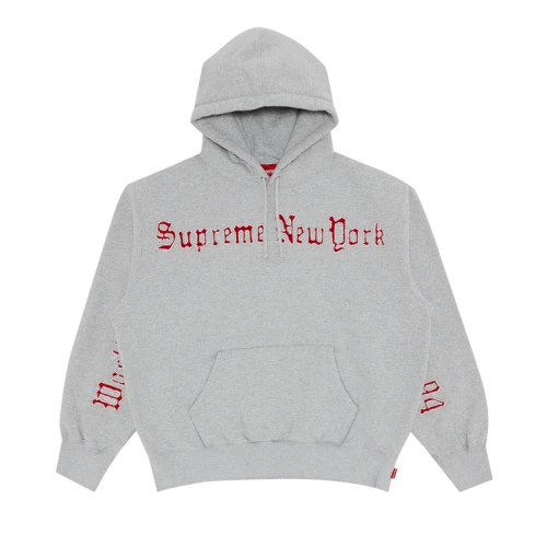 Supreme Contrast Cutout Hooded Sweatshirt 'Heather Grey'
