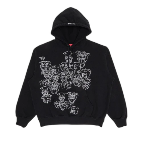 Supreme Pitbulls Embroidered Hooded Sweatshirt 'Black'