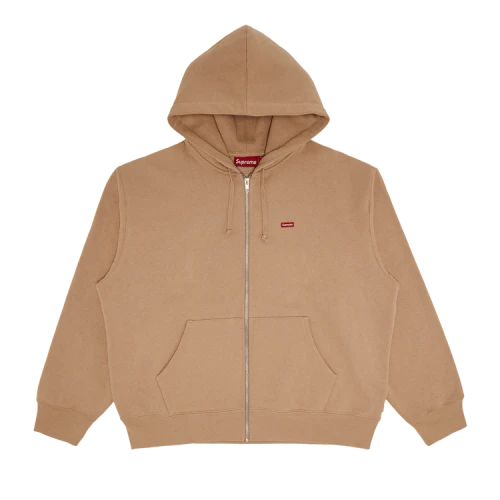 Supreme Small Box Zip Up Hooded Sweatshirt 'Khaki'