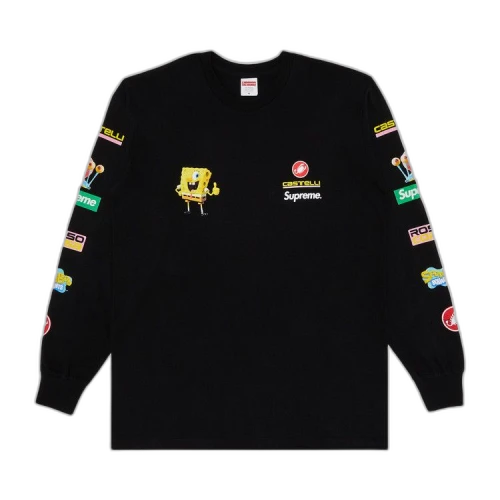 Supreme x Spongebob Squarepants x Castelli Racing Long-Sleeve Tee 'Black'