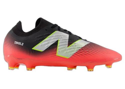 New Balance Tekela Magia V4+ Low Laced FG Black Energy Red Metallic Silver