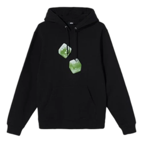 Stussy Contrasting Colors Alphabet Printing Fleece Lined Black