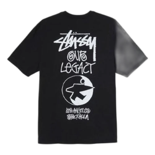 Stussy x Our Legacy Crossover Printing Alphabet Short Sleeve Unisex Black