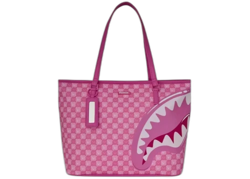 Sprayground Pink New Check Faces Tote Multicolor