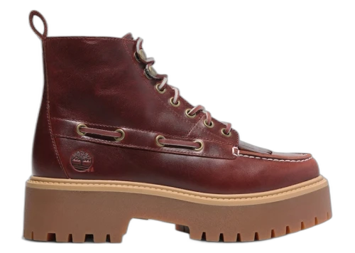 Timberland Stone Street Mid 7-Eye Platform Kiltie Boot Root Beer Full-Grain (Women's)