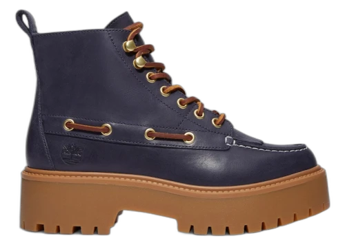 Timberland Stone Street Mid 7-Eye Platform Kiltie Boot Dark Blue Full-Grain (Women's)