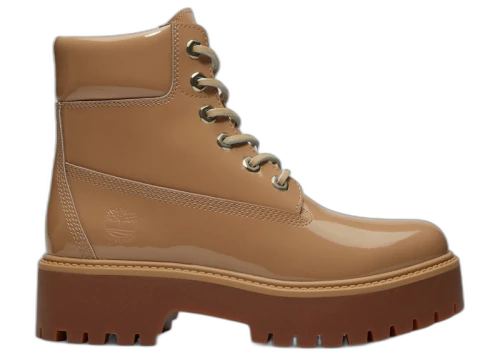 Timberland Stone Street 6" Waterproof Platform Boot Beige Patent Leather (Women's)