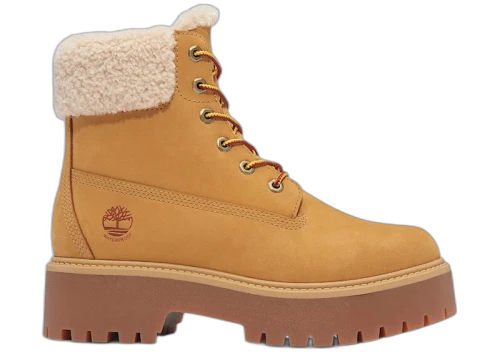 Timberland Stone Street Warm-Lined Waterproof Platform Boot Wheat Nubuck