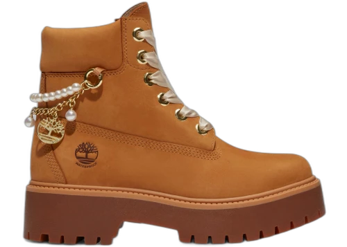Timberland Stone Street Platform 6" Waterproof Wheat Nubuck With Charms (Women's)