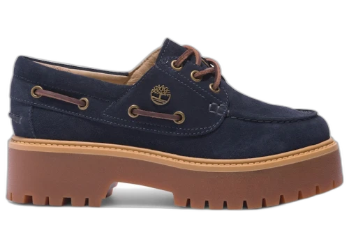 Timberland Stone Street Platform Boat Shoe C.F. Stead Indigo Suede (Women's)