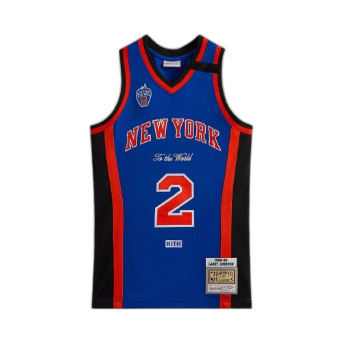 Kith And Mitchell & Ness For The New York Knicks Larry Johnson Jersey 'Knicks Blue/Knicks Orange'