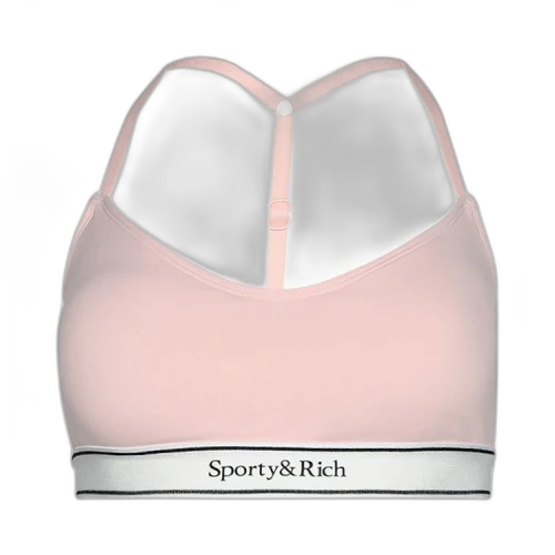 Sporty & Rich Serif Logo Sports Bralette 'Ballet Pink/White'