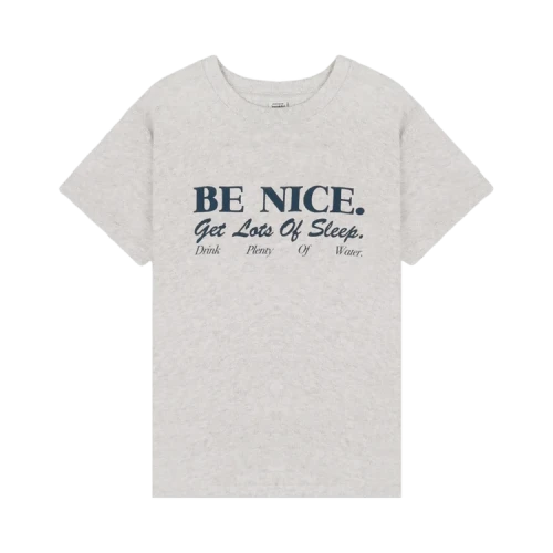 Sporty & Rich Be Nice Essential Tee 'Heather Gray Light Navy'