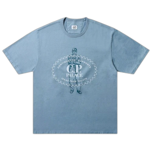 Palace x C.P. Company Mercerized Jersey 30/2 Twisted T-Shirt 'Blue'