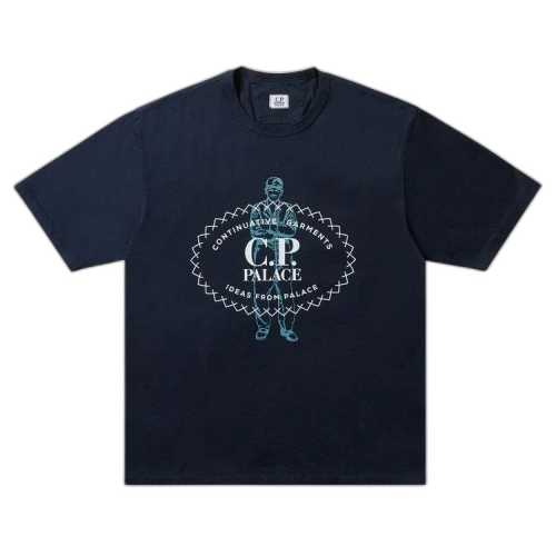 Palace x C.P. Company Mercerized Jersey 30/2 Twisted T-Shirt 'Navy'