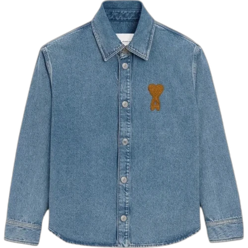 Amiparis Ami De Coeur denim logo overshirt