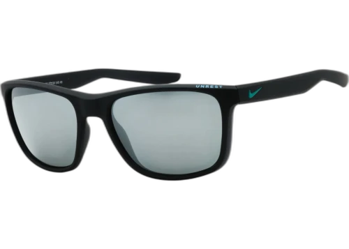 Nike Unrest Rectangular Sunglasses Matte Obsidian Grey Silver Flash (UNREST-EV0921-400-57)