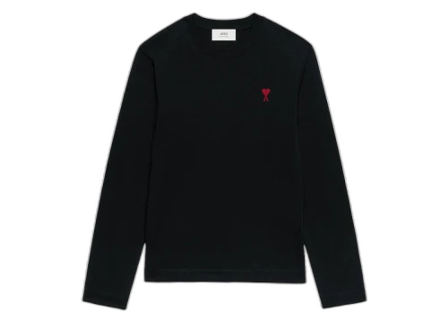 Ami Paris Long Sleeve Ami De Coeur T-Shirt Black